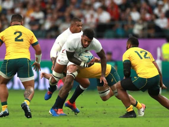 Courtney Lawes in action during England's quarter-final win over Australia
