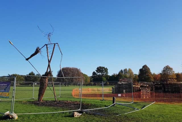 The minotaur wicker man has been burnt ahead of Wicksteed Park's Bonfire Night celebrations