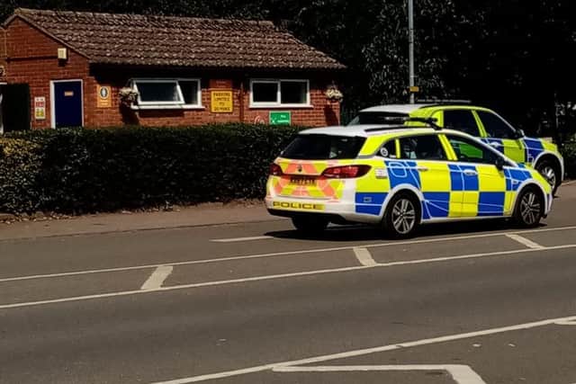 A man reportedly climbed out of a family car's rooftop box outside Billing Aquadrome.
