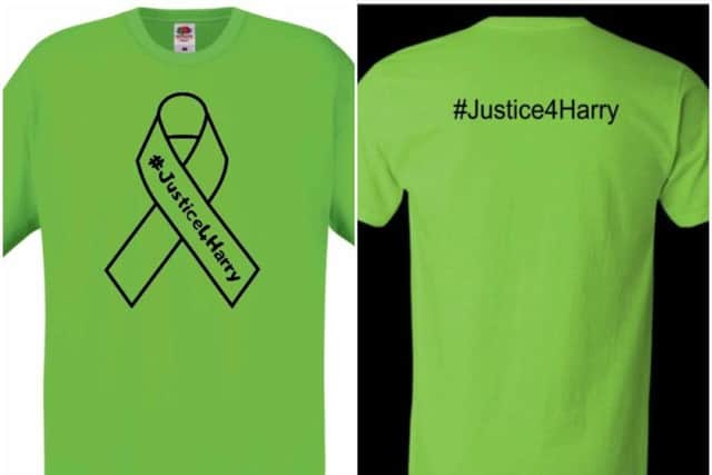 The t-shirt designs for the Ride to Bring Harry Home cavalcade. Photo: Jayne Mitchell/The Workwear Company