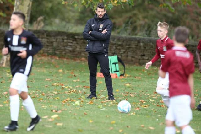 Marc Richards oversees a Cobblers youth training session at Moulton College (Pictures: Pete Norton)