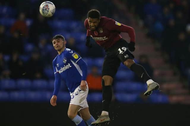 Vadaine Oliver wins a header