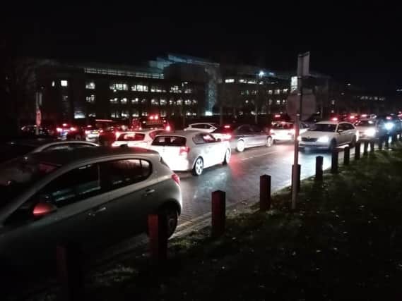 Bumper-to-bumper traffic caused chaos on Brackmills estate tonight for the third day in a row.