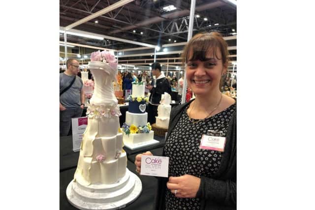 Diane Ostler brought home the silver medal in the wedding class at Cake International Birmingham 2019.