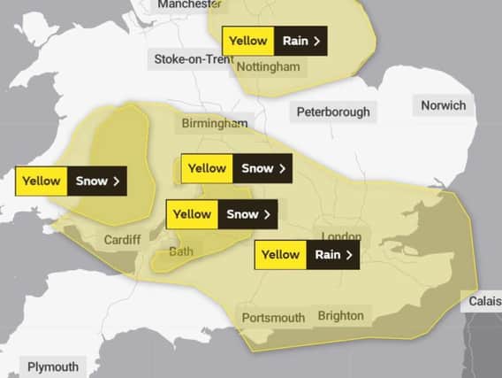 A weather warning is in place for Northampton today