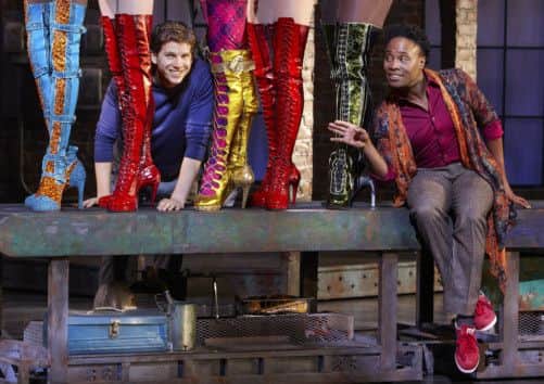 Stark Sands and Billy Porter in Kinky Boots