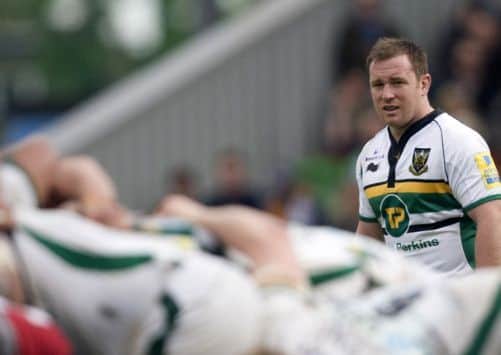 INJURY WOE - Paul Diggin is pictured in his most recent Saints first team appearance, the play-off semi-final at Harlequins last May (Picture: Linda Dawson)