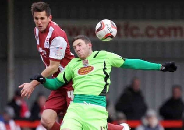 WE'LL MEET AGAIN - Ben Tozer in action during the Cobblers' 1-0 defeat at Cheltenham Town on April 1