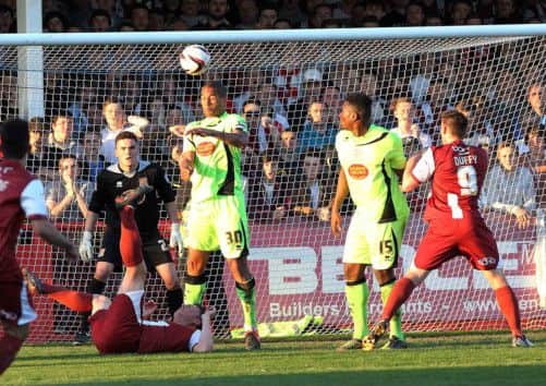 TOP TRIO - Lee Nicholls, Clarke Carlisle and Nathan Cameron were outstanding in the play-off wins over Cheltenham (Picture: Sharon Lucey)