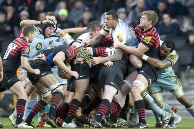SQUARING UP - Saints and Saracens meet in the Premiership play-off semi-finals on Sunday (picture by Linda Dawson)