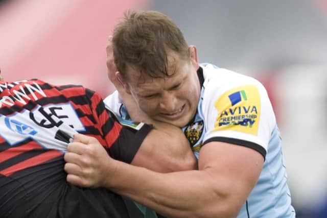 KEY CLASH - Saints skipper Dylan Hartley will square up to England team-mate Tom Youngs in Saturday's Premiership grand final (picture by Linda Dawson)