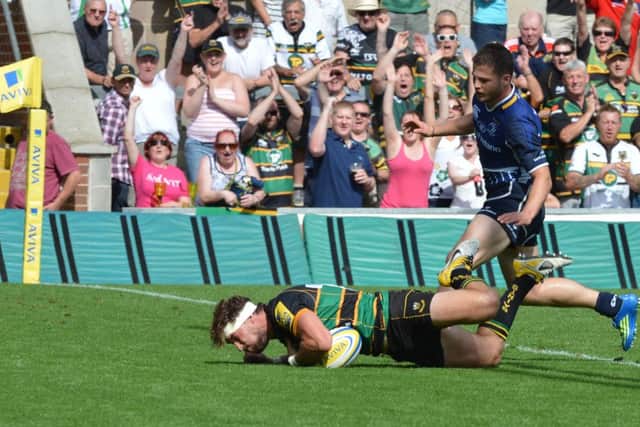 EASY WIN - Dom Waldouck scored his first Saints try as they beat Leinster during pre-season last August (picture by Dave Ikin)