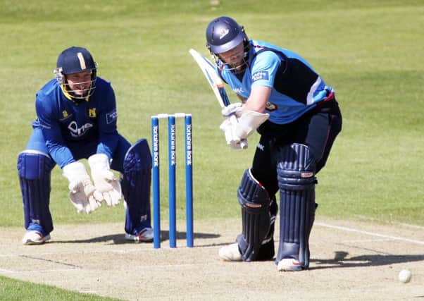 MAIN MAN - Steven Crook in batting action for Steelbacks against Warwickshire on Sunday (Picture: Kirsty Edmonds)