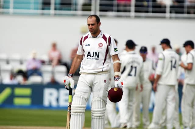 Kyle Coetzer followed last week's double century with a fourth-ball duck at Old Trafford