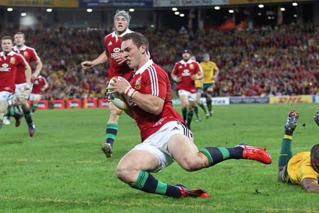TRY GUY - George North crosses for the Lions' first try against Australia