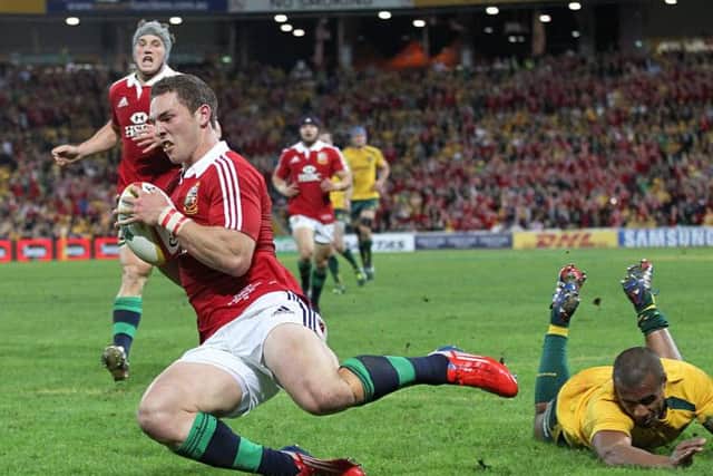 DOTTING DOWN - George North scores his try in the first Test against Australia