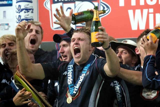 Man-of-the-match David Willey enjoys Northamptonshire's t20 success
