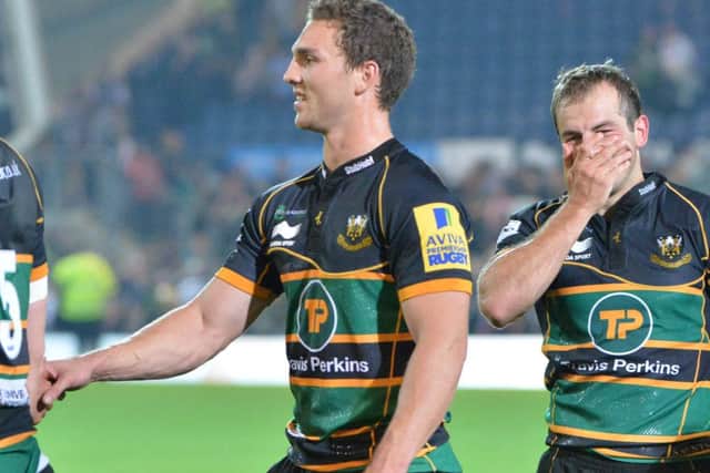 ALL SMILES - George North was happy after making his first Saints start in the win at Leinster on Friday night (picture by Dave Ikin)