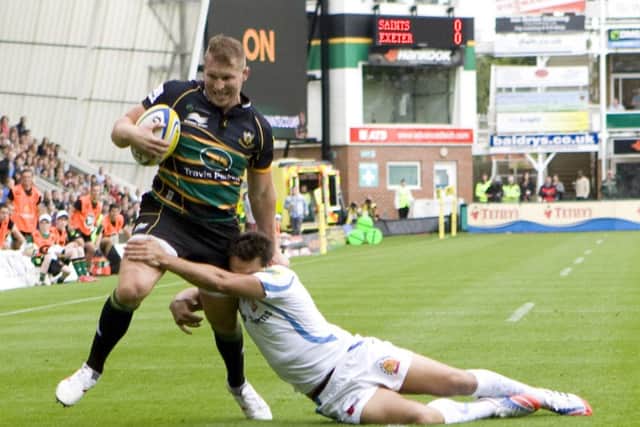 BACK WITH A BANG - Saints skipper Dylan Hartley scored on his return to action (picture by Linda Dawson)