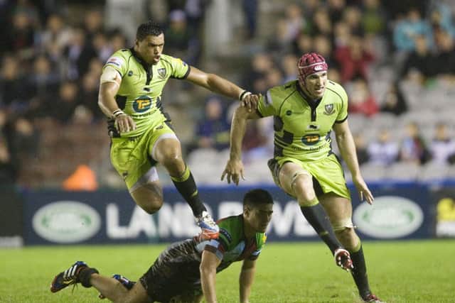 MASSIVE WIN - Luther Burrell (left) wants Saints to continue the form that saw them dispose of Quins on Friday night (picture by Linda Dawson)