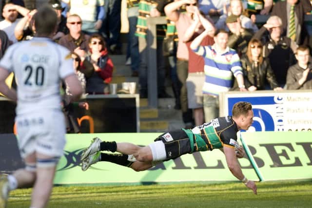 BIG WIN - James Wilson was on the scoresheet when Saints smashed Sale 47-7 in April (picture by Linda Dawson)