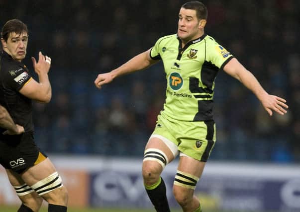 POWER PLAY - Calum Clark was the pick of the Saints players at Wasps on Saturday (Pictures: Linda Dawson)