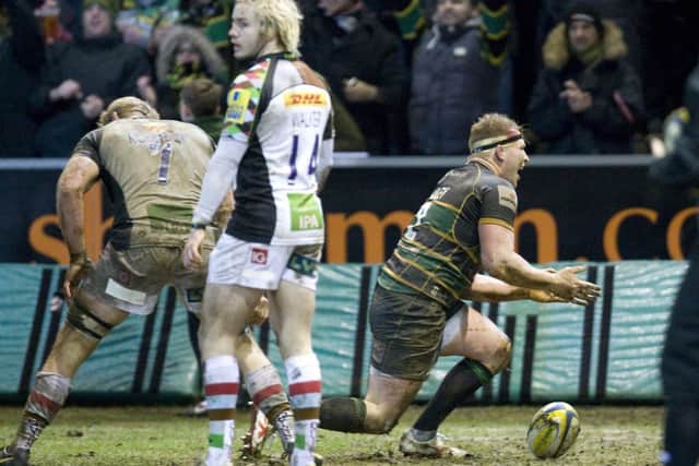 LEADING FROM THE FRONT - skipper Dylan Hartley capped a fine performance with a try (Picture: Linda Dawson)