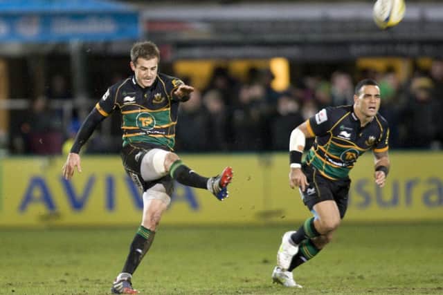 SOLDIERING ON - Stephen Myler played on against Harlequins despite suffering a dead leg (Picture: Linda Dawson)