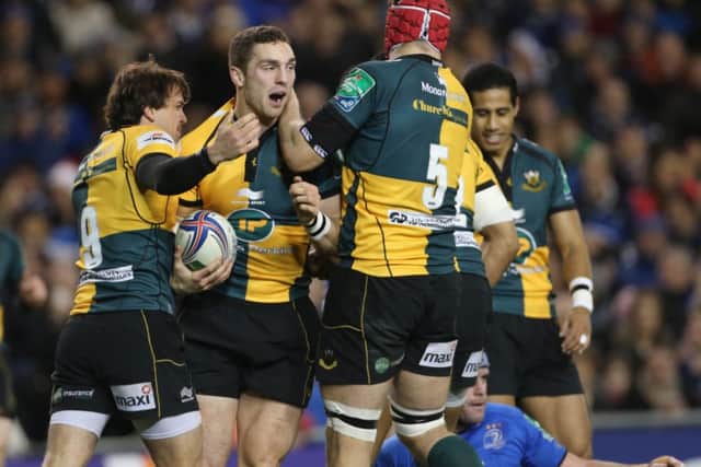 NIGHT TO REMEMBER - George North celebrates his try in the memorable win over Leinster in Dublin last month