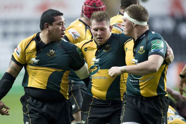 LEADING FROM THE FRONT - Salesi Ma'afu, Dylan Hartley and Alex Waller bullied Ospreys (Picture: Linda Dawson)