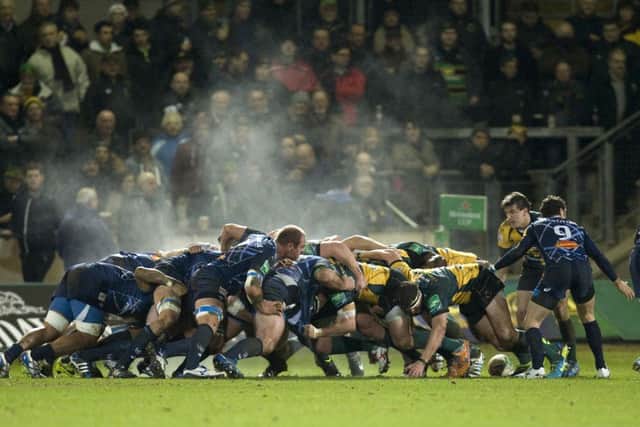 FORWARD BATTLE - there wasn't a lot of flowing rugby played as Saints beat Castres 13-3 at Franklin's Gardens (Pictures Linda Dawson)