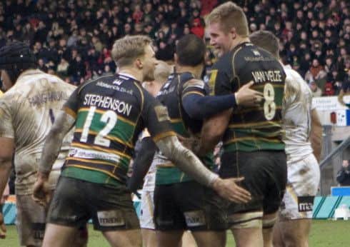 HARD GRAFT - Saints were made to work for their win over Worcester last weekend, and they can expect to have to do so again at Newcastle on Sunday (Picture: Linda Dawson)