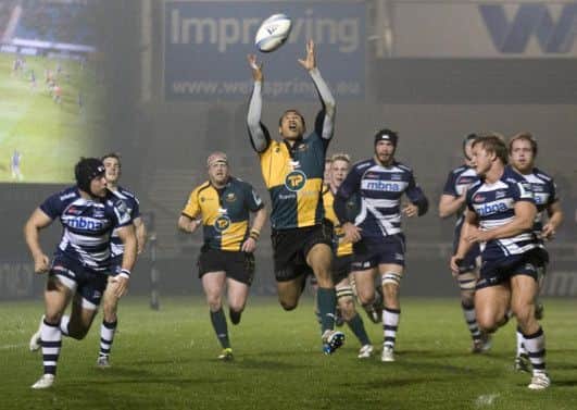 SLICK MOVE - Ken Pisi's chip ahead was part of a stunning Saints try against Sale (Pictures: Linda Dawson/Steven Eaton)