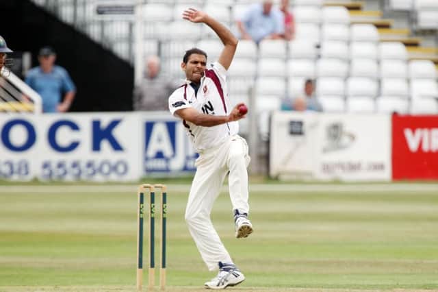 Muhammad Azharullah opened the County's account for the season when he bowled Durham opener Mark Stoneman in the fourth over of the day
