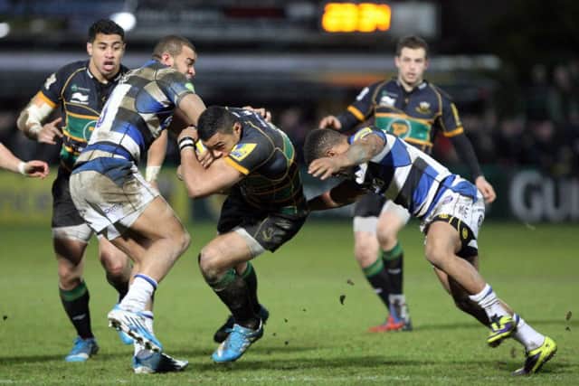 TOUGH BATTLE - Saints were winners over Bath when the teams met at Franklin's Gardens in December, but it was hard graft (Picture: Kelly Cooper)