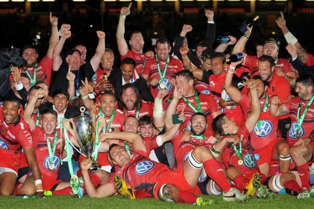Toulon celebrate after beating Saracens in last Saturday's Heineken Cup final at the Millennium Stadium