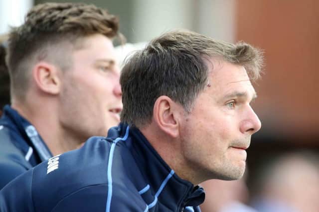 PAINFUL VIEWING - David Ripley watches his Steelbacks side struggle with the bat against Yorkshire Vikings at the County Ground (Pictures: Kirsty Edmonds)