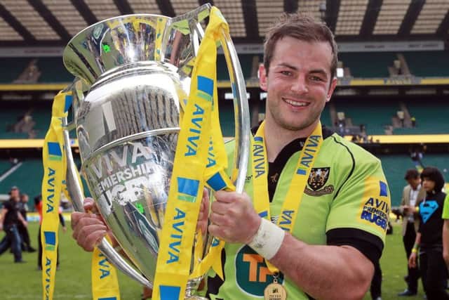 PREMIERSHIP CHAMPION - Stephen Myler inspired Saints to glory in the Amlin Challenge Cup and the Aviva Premiership last season, but still England boss Stuart Lancaster (below) won't give him a Test chance