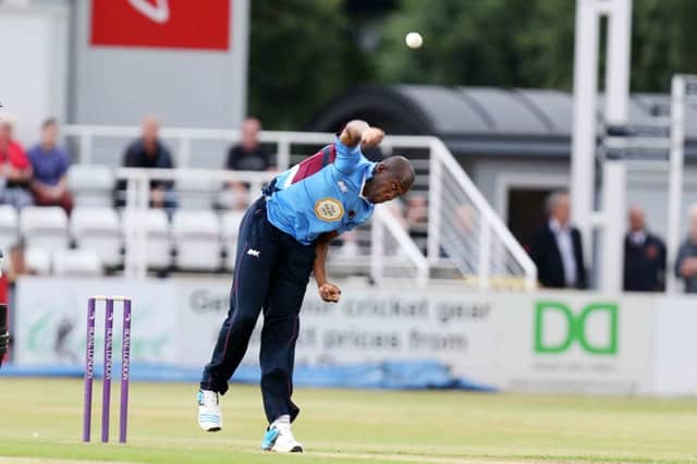 Maurice Chambers took 3-47 as Hampshire were bowled out for 249