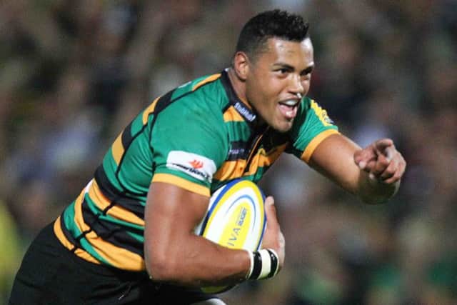 DOUBLE DELIGHT - Luther Burrell celebrates scoring his second try in the win against Gloucester (Picture: Sharon Lucey)