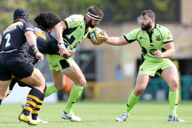 LATE CALL - Tom Wood will face a late fitness test ahead of Saints' game at London Irish, while Alex Corbisiero (right) is out (Picture: Kirsty Edmonds)