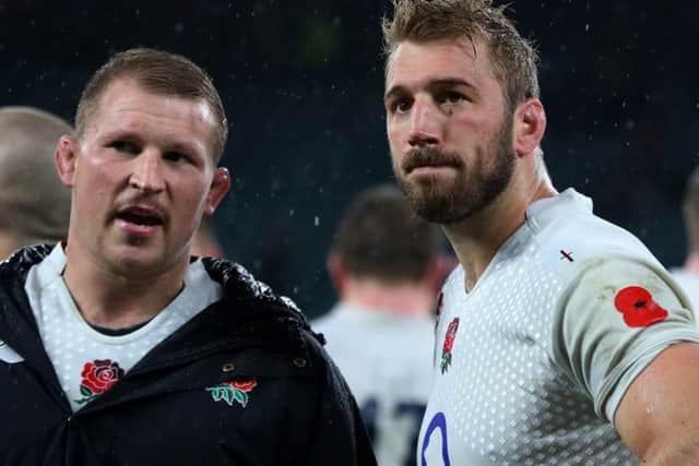 Saints captain Dylan Hartley (left) retains his place in the England team after passing a concussion test this morning