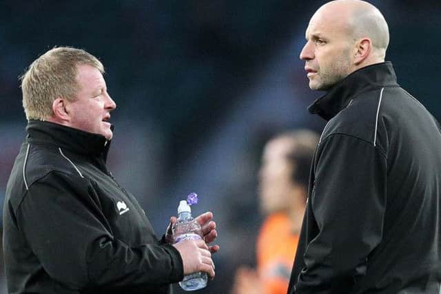 MEN WITH A PLAN - the Saints coaching team of Dorian West (left) and Jim Mallinder