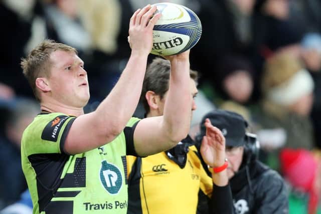 200-UP - Dylan Hartley in action during his 200th Saints appearance against Ospreys on Sunday (Picture: Kirsty Edmonds)