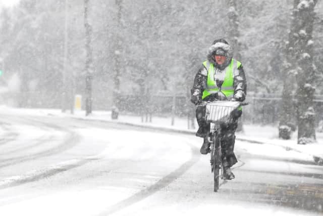 Icy weather conditions.