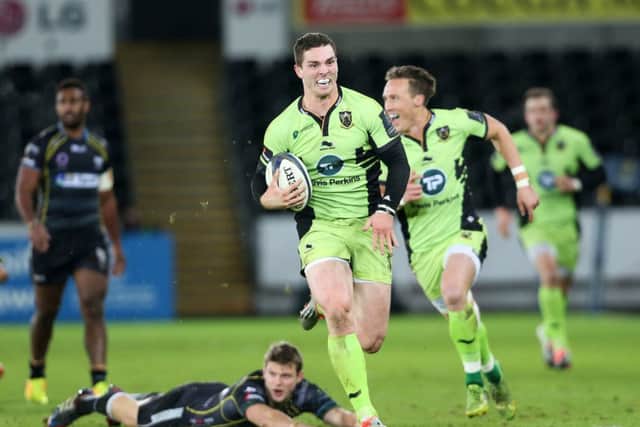 CRUCIAL - the win at Ospreys last Sunday, during which George North scored this try, means Saints will secure a home quarter-final if they beat Racing Metro at Franklin's Gardens tomorrow