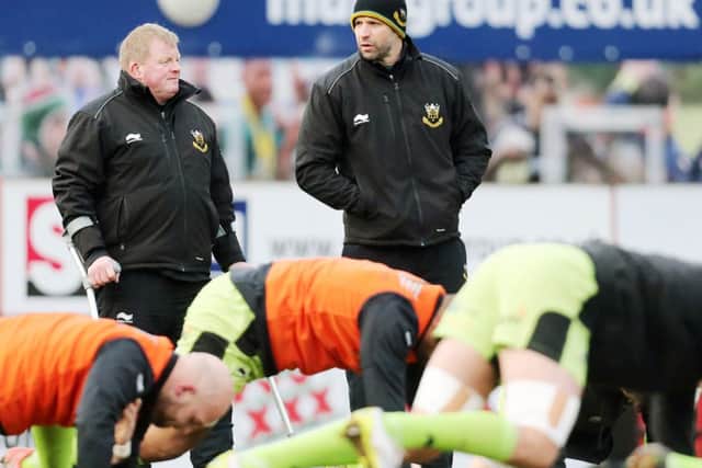 PLENTY TO PONDER - the Saints management team of Jim Mallinder (right) and Dorian West (Picture: Kirsty Edmonds)