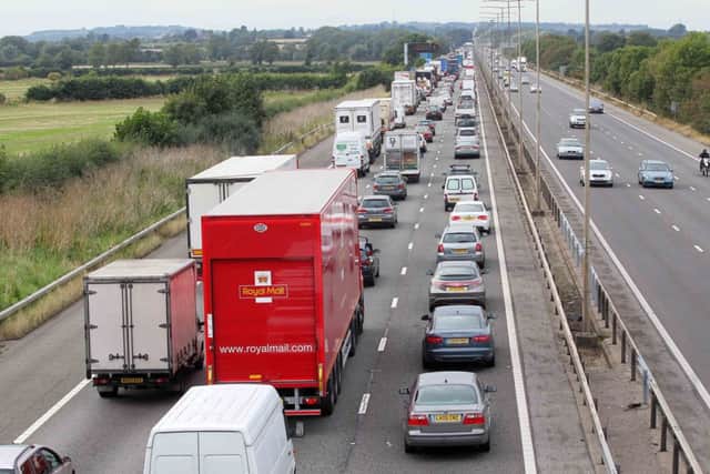 Four lorries and a car have been involved in a collision on the M1