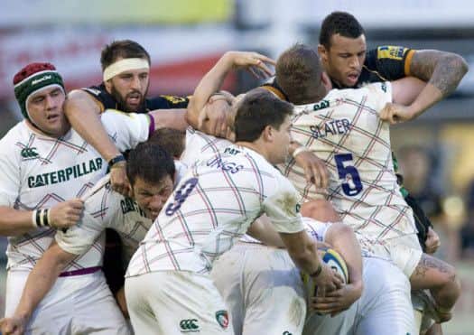 FIGHTING BACK TO FITNESS - Tom Wood and Courtney Lawes (picture: Linda Dawson)