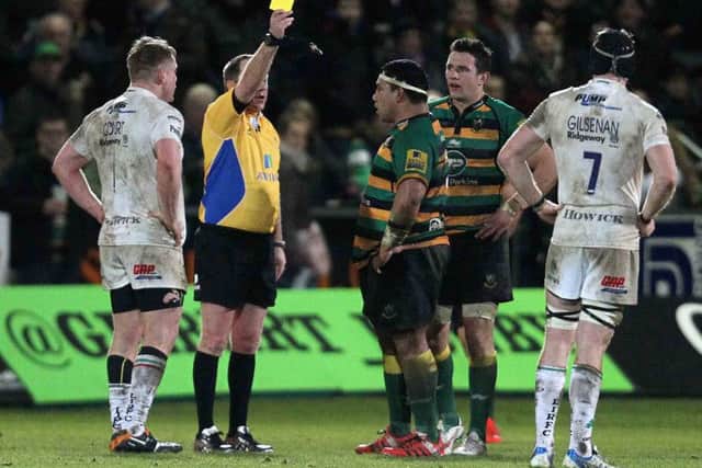 YELLOW PERIL - Salesi Ma'afu was shown a yellow card for holding the leg of Tom Court (picture: Sharon Lucey)